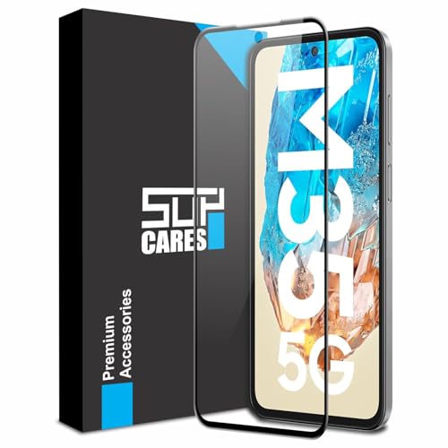 Image of SupCares Tempered Glass for Samsung Galaxy M35 (6.6 Inch) With Installation Kit | Military-Grade Gorilla Screen Protector | Edge to Edge Coverage | Black
