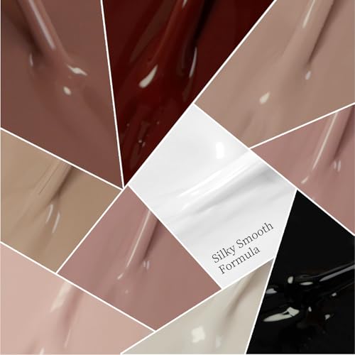 Image of JODSONE 10 Colors Mocha Nail Art Gel Liner Set,5ml Nude Brown Gel Polish with Built-in Thin Brush,Fine Line Nail Art Pen Effect for Nails Design DIY Salon,Fall Brown Tones