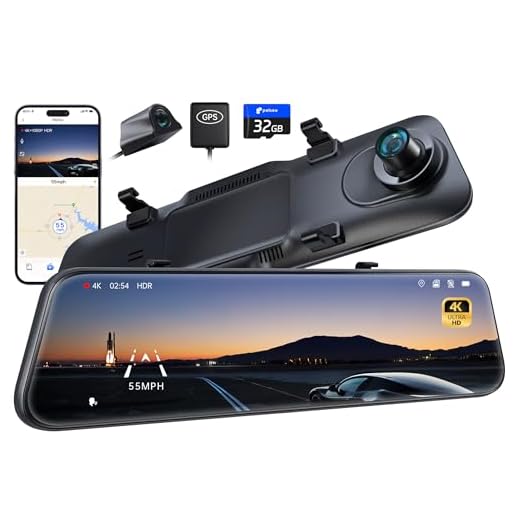 Pelsee P12 Pro 4K Mirror Dash Cam, 12'' Rear View Mirror Camera Smart Driving Assistant w/ADAS and BSD,2160P front and rear camera,Voice Control,Night Vision,Parking Monitoring,32GB Memory Card