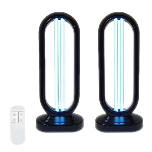 UVC Light 38W U V& 0 Z with 3-Speed15/30/60 Minutes Timing and Remote Control (Remote Control Included) for Home Office Schools Kitchen, Bedroom(Black-2)