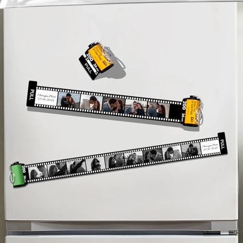 Personalised Fridge Magnet Custom Photo Fridge Magnets Retro Film Roll Customise Camera Memory Reel Gifts for Men Women Couple Birthday Anniversary Christmas (Photo Magnet)