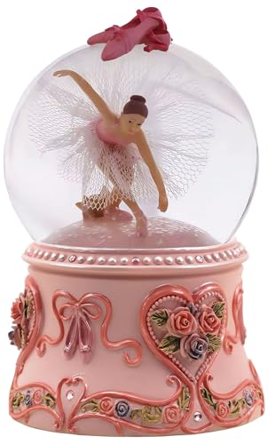 Singeek Crystal Ball Music Box Ballerina, Handpainted Dancing Ballerina Snow Globe Ballet Recital Gifts for Girls, Daughter, Granddaughter (Classic Swan Lake Tune)
