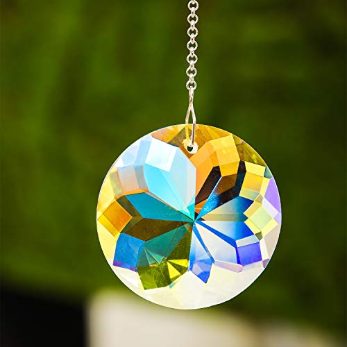 Besimple Round Crystal Suncatcher Prisms Crystal Hanging Pendant Ball Chandelier Rainbow Maker Windows Sun Catcher, Pack of 2