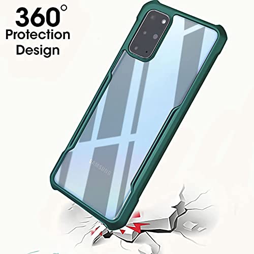 Image of WOW IMAGINE Shock Proof Clear Protective Back Case for Samsung Galaxy A10s | Galaxy M01s - AirEDGE Technology | 360 Degree Camera Protection | Transparent Hybrid Back Case Mobile Cover - Green