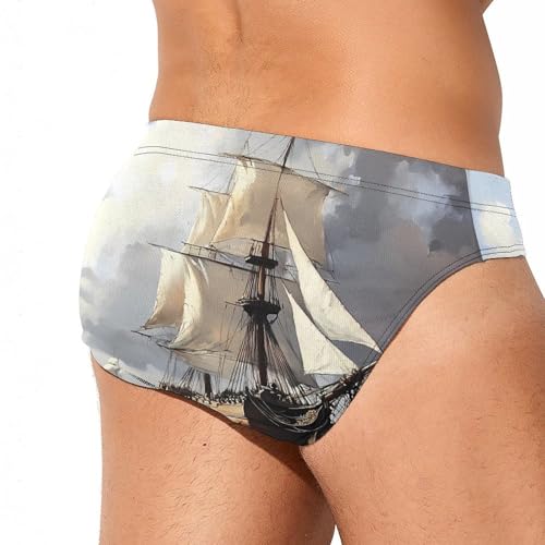 Dutch Ships Sailing Men's Swim Brief Sexy Bikini Swimwear Swimsuit Trunks Bathing Suits3