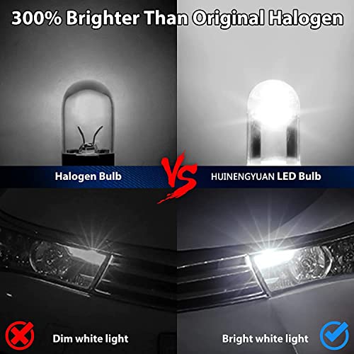 Huinengyuan T10 Led Bulb, 168 2825 W5W T10 Wedge Cob Led Replacement Bulbs Error Free For Car Dome Map Door Courtesy License Plate Lights (20Pcs White) #TOP6