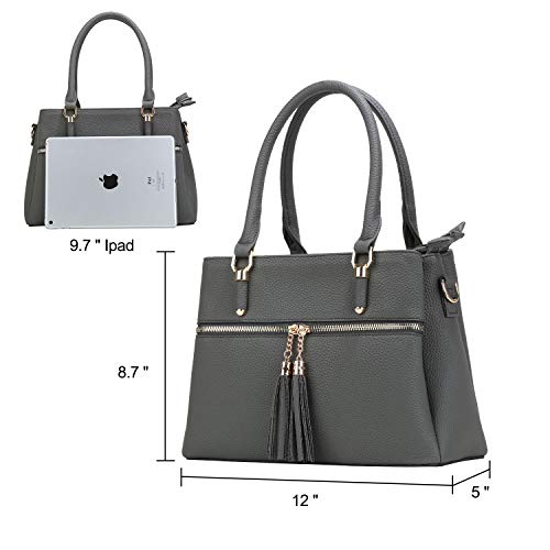 Image of KKXIU Women Satchel Bags Handle Shoulder Handbags and Purses Pockets Zipper Leather Crossbody Bags