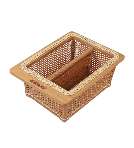 Image of AKWAY PVC wicker basket for modular kitchen | pvc wicker basket for Kitchen | Pull Out Basket for Onion, Potato, Fruits (With Partition, 16.3 inchW x 20 inchDx 4 inchH)