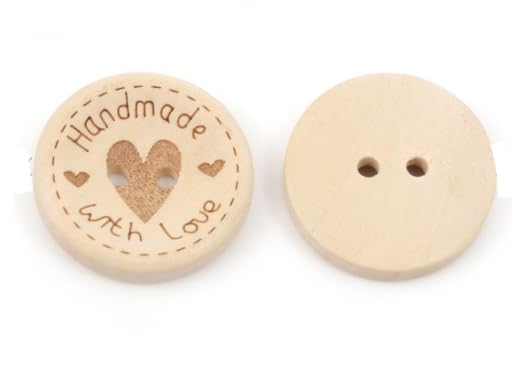 100 Stück Kokosknöpfe Natur – 15 Mm, 2/4 Loch – Holzknöpfe Sortiert, Mit Aufbewahrungsbox