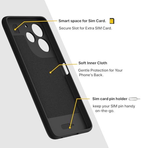 Image of Outlouders Back Cover for Realme C71 | Full Camera Protection | TPU Soft Flexible Shockproof Bumper Case (Black)