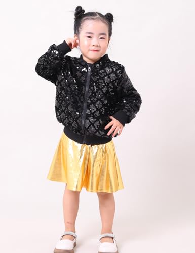 Image of Cilucu Kids Jackets Girls Boys Plaid Sequin Zipper Coat Jacket for Toddler Girls Birthday Outerwear Clothes