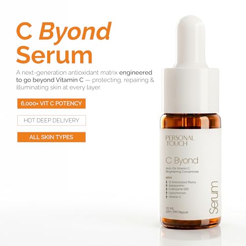 Image of Personal Touch C Byond Vitamin C Serum for Glowing Skin | 6000X Potent Antioxidant Formula with RGBcomplex, Hyaluronic Acid & Astaxanthin | Brightening & Radiance | 10 ml