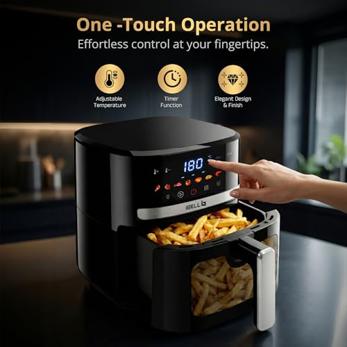 Image of IBELL AERO FRY 550 Digital Air Fryer 5.5L, 1350W | Oil-Free Cooking | Touch Control Panel | Adjustable Temperature | Multi-Function Fry, Bake, Grill & Roast | Large Family Size | Black