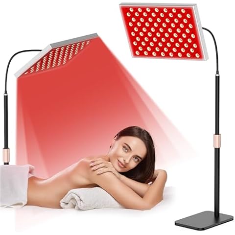 Red Light Therapy for Body, Infrared Light Therapy Panel with Stand, Red Light Therapy Lamp, 660nm Deed Red Light and 850nm Near Infrared LED Red Light Therapy Device at Home for Face and Body Cover