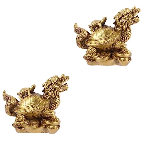 Statue de Tortue Dragon en résine réaliste FCXDMY ornement Feng Shui pour salon et bureau