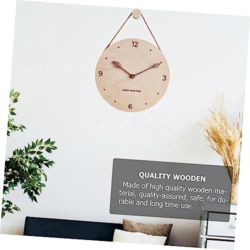 Horloge murale bois silencieuse de haute précision avec cadran épuré pour la cuisine
