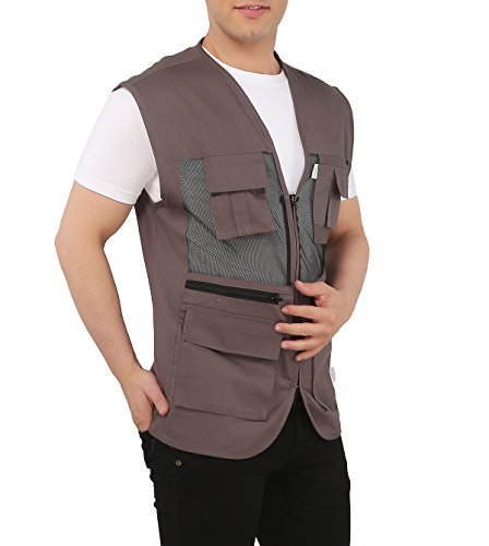 Image of ASHDAN Photographer Durable Vest. Sleeveless Regular Size Outdoor Expedition Jacket. Netted Ventilation