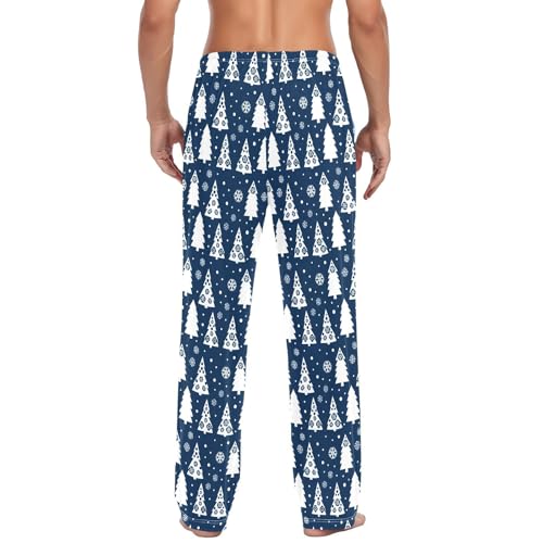 Snowflake Trees Men's Pajamas Pants Cotton Sleep Bottoms Pants Lounge Sleepwear - S3