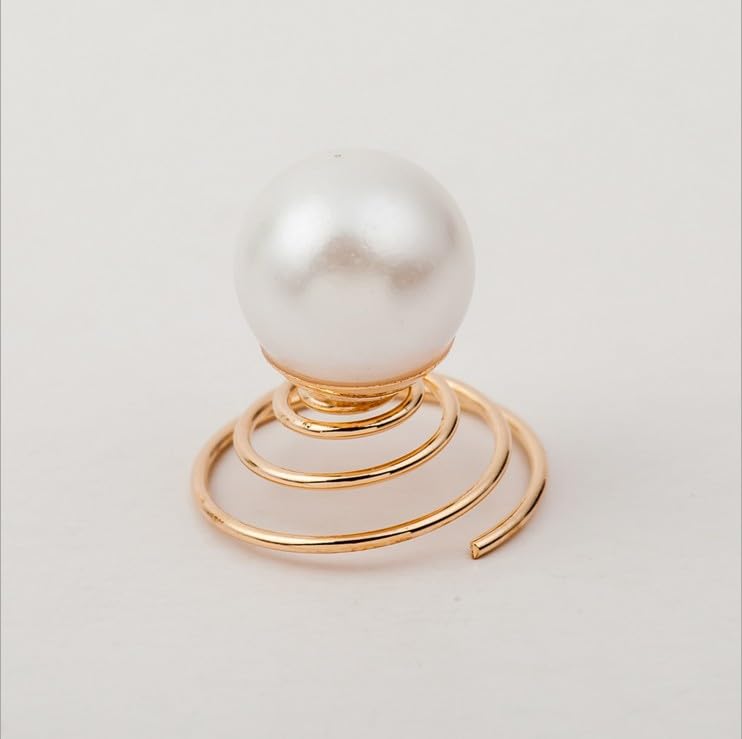 Miniatura 6 de Accesorios para el cabello de perlas bohemias, horquillas en espiral, tachuelas doradas, anillos de remolino para mujeres y niñas (02)