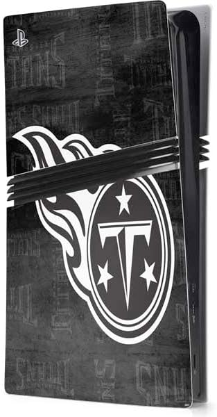Skinit Decal Gaming Skin Compatible with PS5 Pro Console - Officially Licensed NFL Tennessee Titans Black & White Design