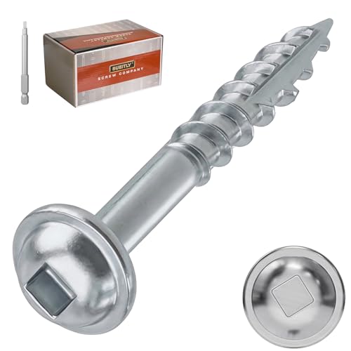 Pocket Hole Screws #8 x 1-1/2", 300 PCS Silver Square Drive Wood Screws, Self Tapping Screws for Furniture