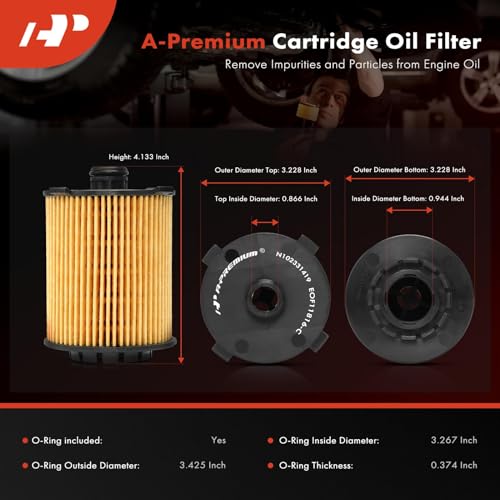A-Premium Filtro de óleo de proteção 10K Miles compatível com Volvo XC60 2015-2023, XC90 2016-2023,