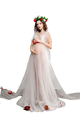 Robe de mariée maternité transparente haute taille création fluide de cérémonie