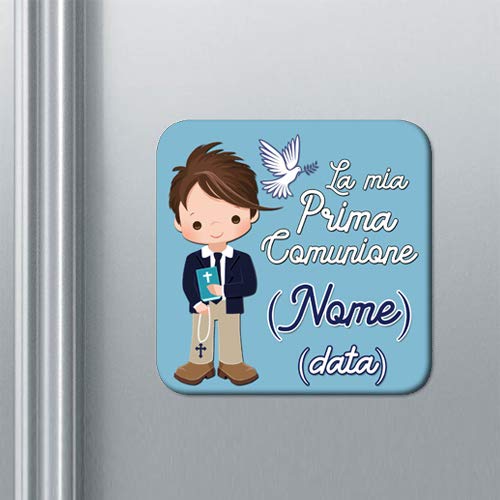 Set x 30 Calamite Prima Comunione Personalizzabili con Nome e Data! Idea bomboniera Bimbo in Azzurro!