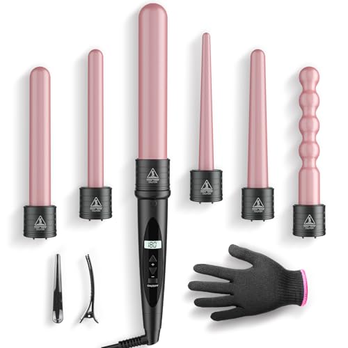 NWOUIIAY Ferro Arricciacapelli 6 in 1 Multifunzione