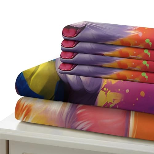 Housse de couette microfibre douce fermeture éclair cachée parure imprimée 3D lit simple - 6