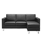 Small Spaces Configurable Sectional Sofa, Black #1