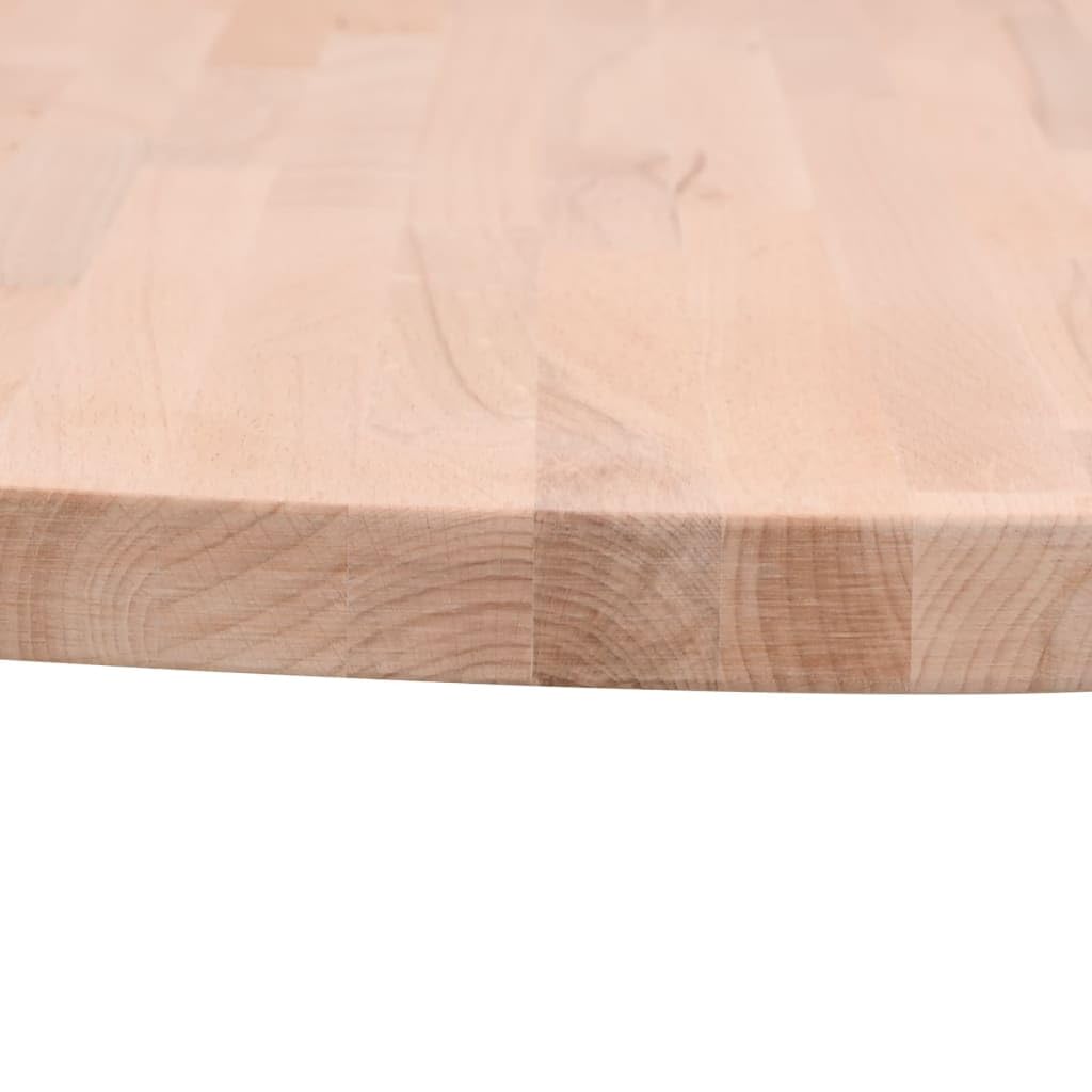 vidaXL Tablero Redondo, Superficie de Mesa Auxiliar, Tablero de Mesa de Centro, Tablero de Muebles de Repuesto, Madera Maciza de Haya Ø70X2,5 cm