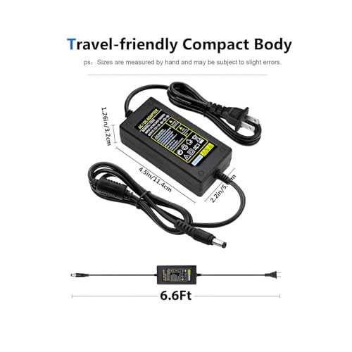 Image of Replacment for Sceptre Monitor Power Cord 12V 5A AC Adapter for Sceptre EC Series 32 inch 30 inch 27 inch 24 inch 22 inch 20 inch 19 inch 15 inch E248W E225W E205W E275W E209W Monitor Power Supply Cord Charger & More 12V 5V 4A 3A 2A