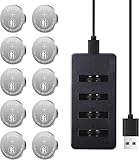 TEMIBATT CR2032 Batteries 3V 45mAh 10 Pack with Charger,Rechargeable Ml2032 cr2032 Lithium 3v Coin Battery for Apple AirTag,Watches, Key Fobs