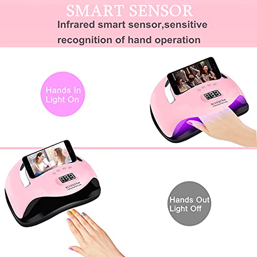 Bigbear Uv Light For Nails, 168W Uv Led Nail Lamp For Gel Polish, Fast Nail Dryer With Automatic Sensor, 4 Timer Setting, Portable Handle And Phone Stand, Led Nail Light For Fingernail And Toenail #TOP3
