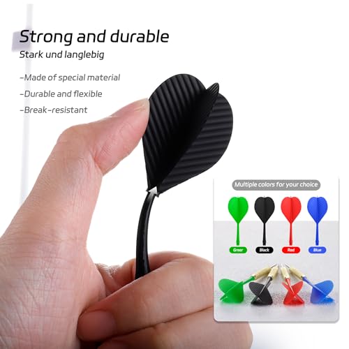CyeeLife Dartpfeile mit Metallspitze,12 Stück Steeldarts Set mit 4 Farbigen Integriertes Dartflug und Schaftsystem,Stahlspitze Darts Set