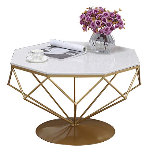Table d'angle à petite échelle en marbre blanc pour petit salon