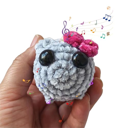 Generic Sad Hamster Plush with Sound and Keychain, Cute Handmade