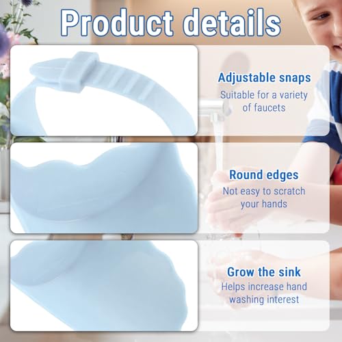 Image of Faucet Extender for Kitchen Sink and Bathtub, Universal PP Kids Hand Wash Faucet Extension Easy Install Toddler Bathroom Accessory (Blue)