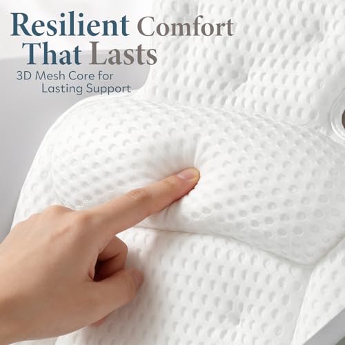 Bath Pillows for Tub Comfortable Bathtub Cushion for Head and Neck with Soft 3D Mesh Fabri - image 4
