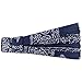 Produktbild Lipodo Bajala Damen Headband mit Blumenmuster - Stirnband aus Baumwolle - Modisches Haarband in Einheitsgröße (52-60 cm) - Ganzjährig tragbares Kopftuch - Bandana blau One Size