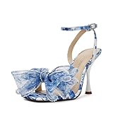 Betsey Johnson Women's SB-Fawn, White Blue Floral, 8
