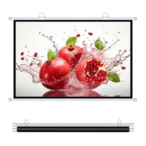Pantalla de proyección portátil para interior y exterior, montaje en pared y techo, pantalla HD, ángulo de visión de 160°, para hogar u oficina, pantalla de película para interior y exterior (Blanca, 72") miniatura 1