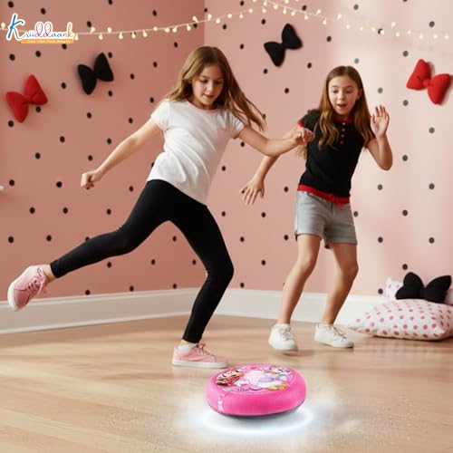 Image of Minnie Hover Football - LED Light-Up Air Power Indoor Soccer Ball with Soft Foam Bumper & Super Slide Feature, Safe Gliding Game for Girls, Pink Character Birthday Gift for Kids 3+