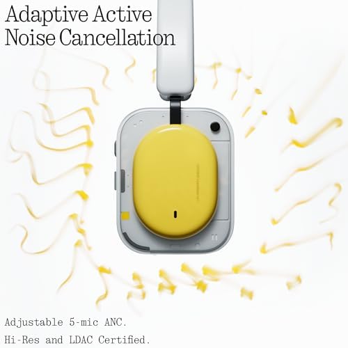 Nothing Headphone (a) 2026 New, Adaptive Active Noise Cancelling Headphones, Wireless Over Ear Bluetooth 5.4 ANC Headset with LDAC Hi-Res, 5 HD Mics Ultra Bass via APP, 135 Hours Playtime, White - 5