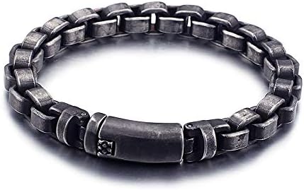 Vintage Fine Mens 8 Inch Motorcycle Biker Chain Bracelet Stainless Steel