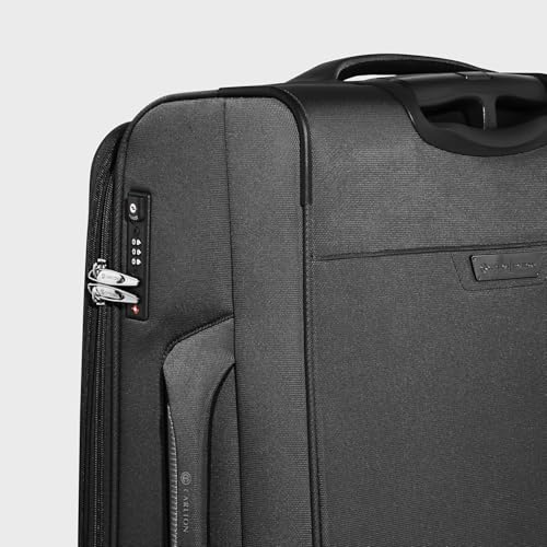 Image of CARLTON Yorkshire Sl | Check-in Trolley Bag, 69.5 Cm Medium Softsided Luggage | 8 Wheels, TSA Lock | Polyester | Premium Suitcase for Travel | 5 Year International Warranty | Black