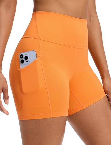Image of CRZ YOGA Butterluxe Biker Shorts Pockets 5 inch | Extremely Soft, Gentle Compression, Workout, High Waisted, for Women