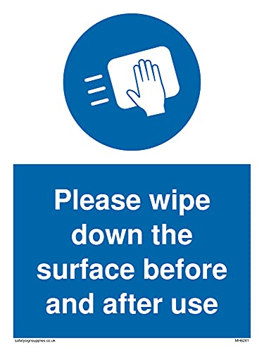 Pack of five - Please wipe down the surface before and after use Sign - 150x200mm - A5P