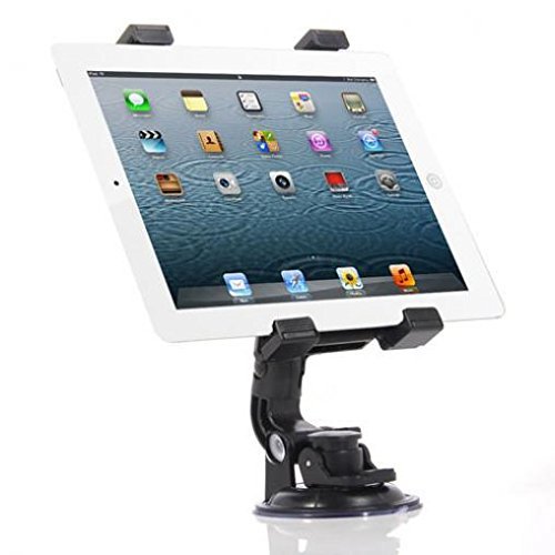 Multi-Angle Rotating Car Mount Tablet Holder Windshield Window Swivel Cradle Stand Strong Suction for Amazon Fire HD 10, 8, Kindle DX, Fire, HD 6, 7, 8.9, HDX 7, 8.9